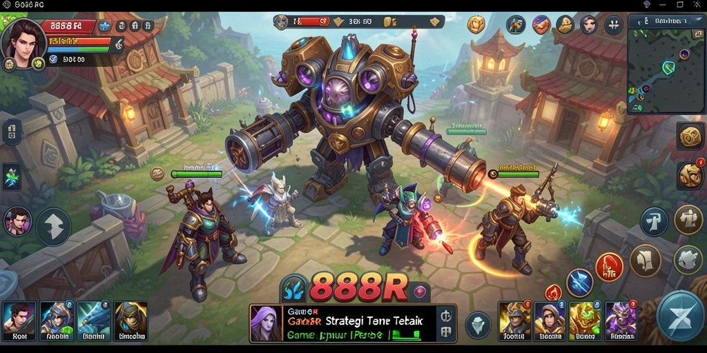Screenshot gameplay 888R yang menampilkan pertempuran strategis.