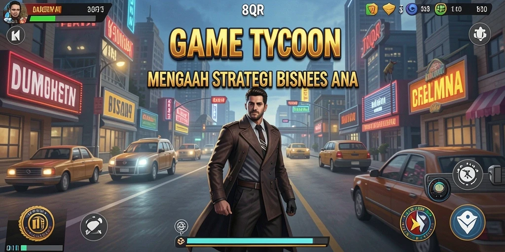 Tampilan gameplay menarik dari 8QR yang menggambarkan suasana Tycoon.