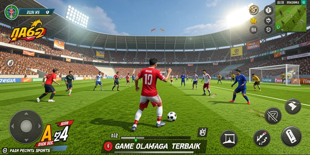 Tampilan gameplay seru dalam pertandingan olahraga di AA62.