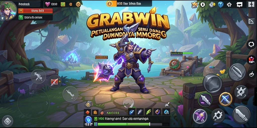 Tampilan aksi seru dalam permainan MMORPG GRABWIN.