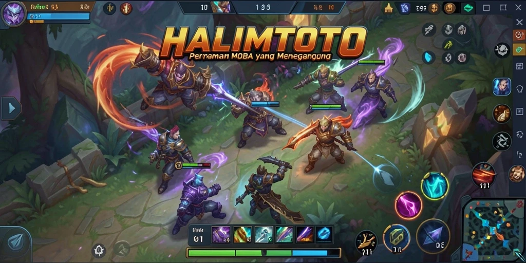 Tangkapan layar gameplay seru dari HALIMTOTO di arena pertempuran.