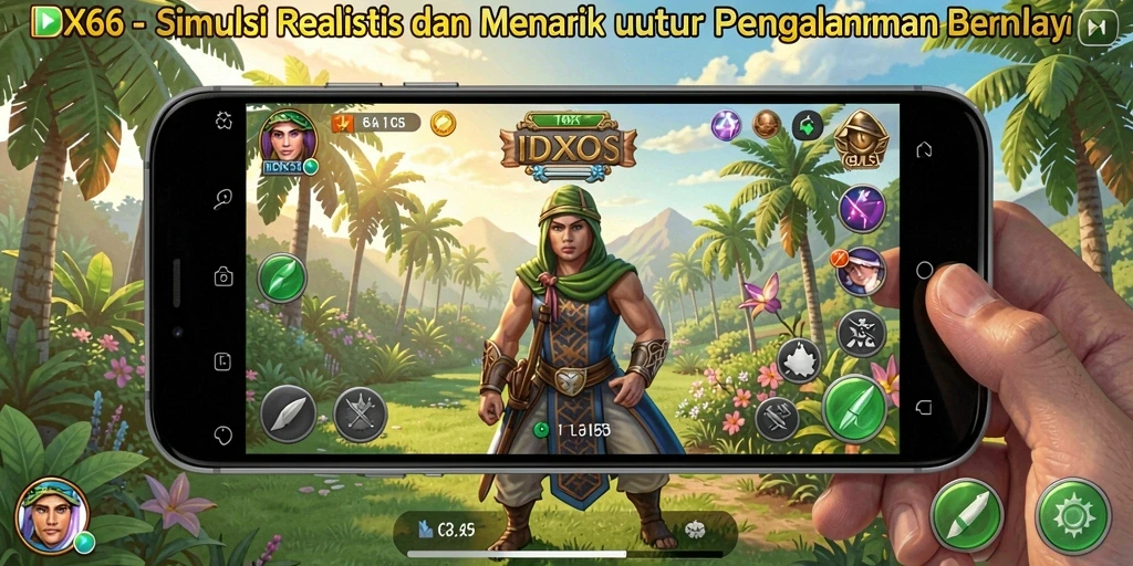 Tangkapan layar utama dari gameplay IDX66 menunjukkan pengalaman simulasi yang mendalam.