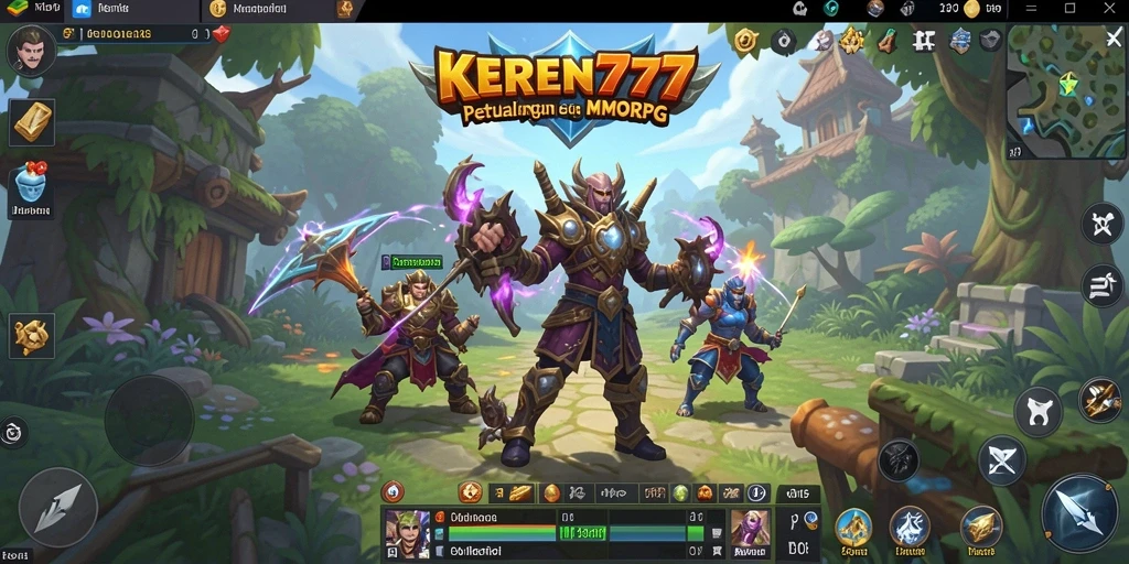 Screenshot utama KEREN777 menampilkan aksi seru dalam pertempuran MMORPG.