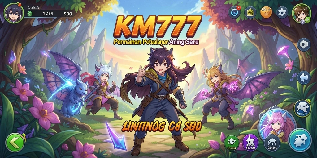 Tampilan gameplay KM777 yang memukau dengan karakter anime yang hidup.