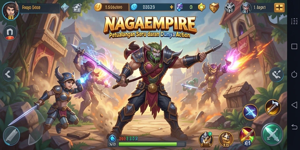 Tampilan gameplay seru di NAGAEMPIRE yang menegangkan.