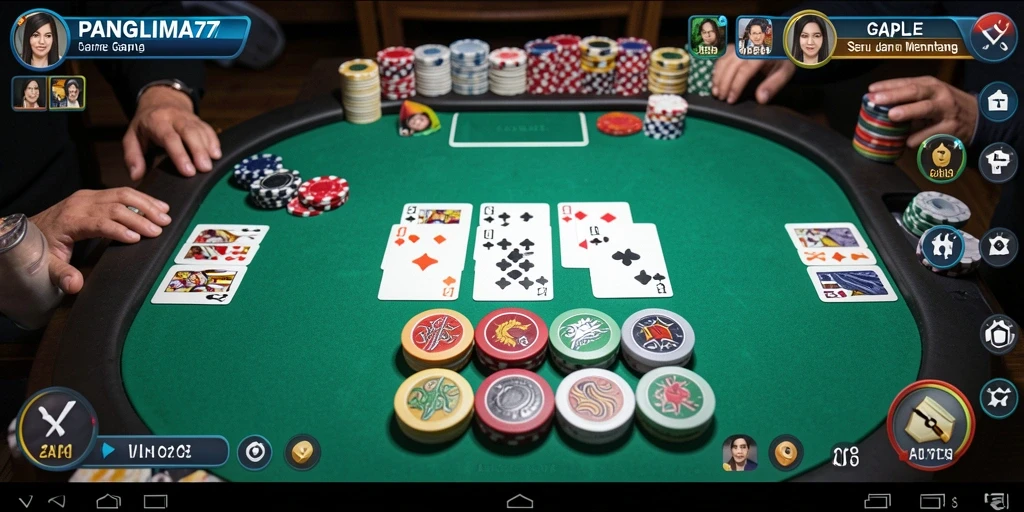 Tangkapan layar menampilkan gameplay seru Gaple di PANGLIMA77.