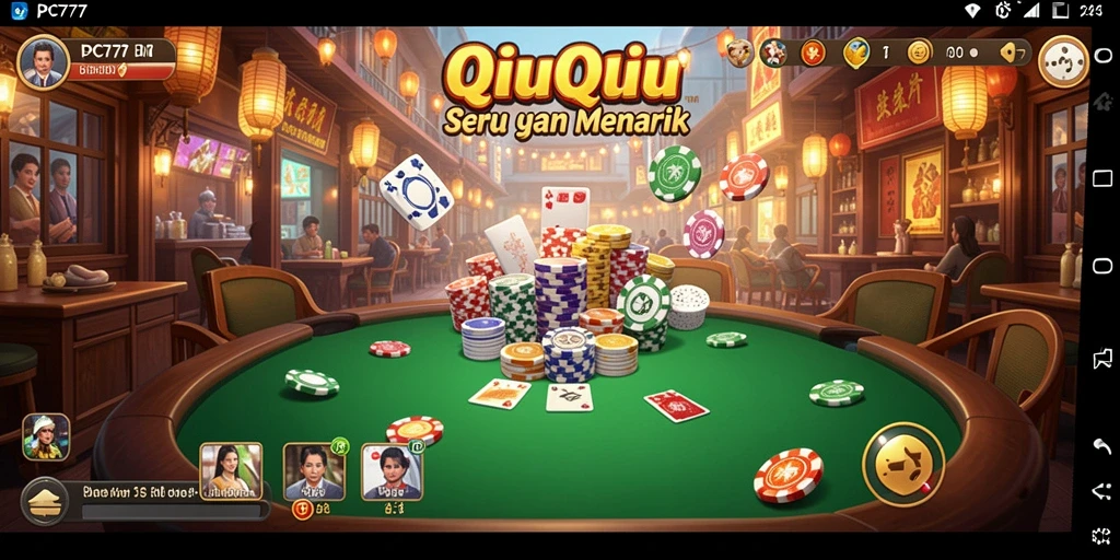 Tampilan gameplay seru dari PC777 dalam permainan QiuQiu.