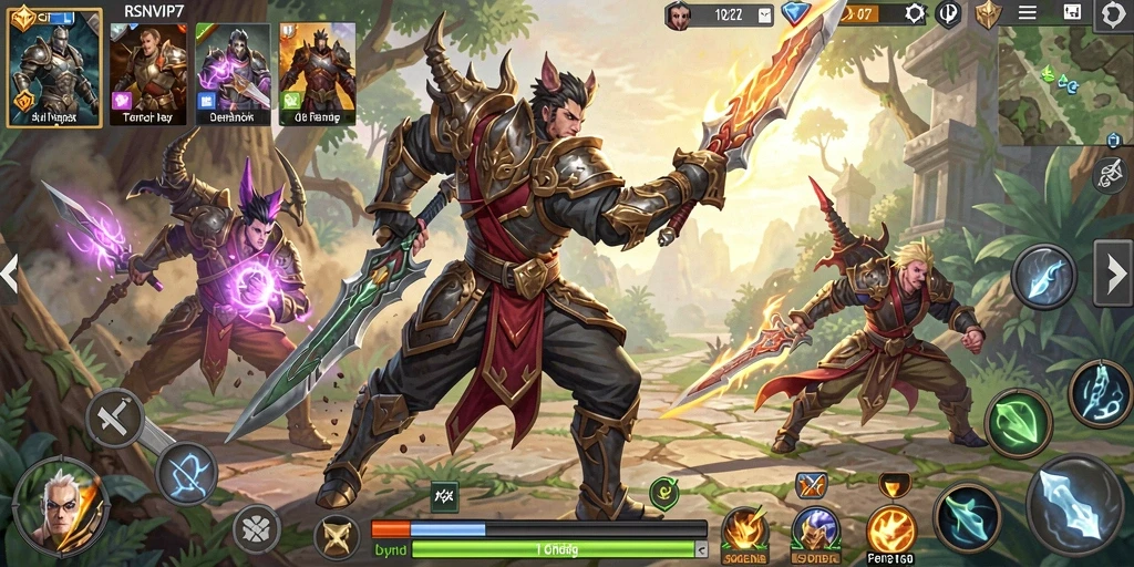 Screenshot gameplay RSNVIP7 yang menunjukkan aksi pertarungan seru.