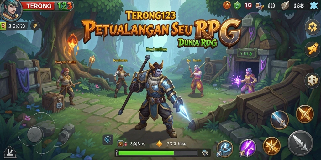 Tangkapan layar dari gameplay TERONG123 menampilkan aksi pertarungan RPG yang seru.