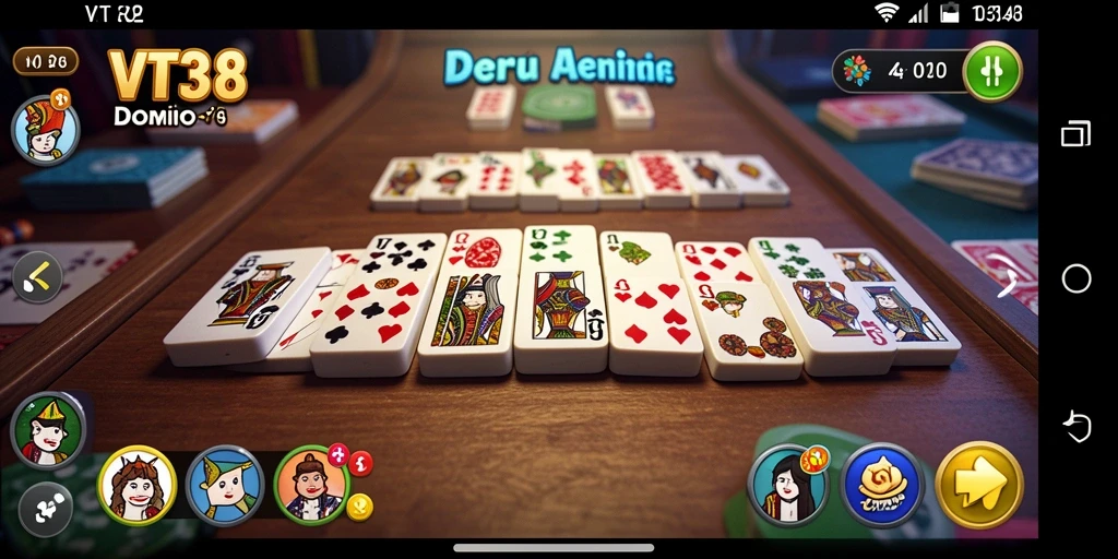 Tampilan gameplay VT38 yang seru dan interaktif dalam permainan Domino.